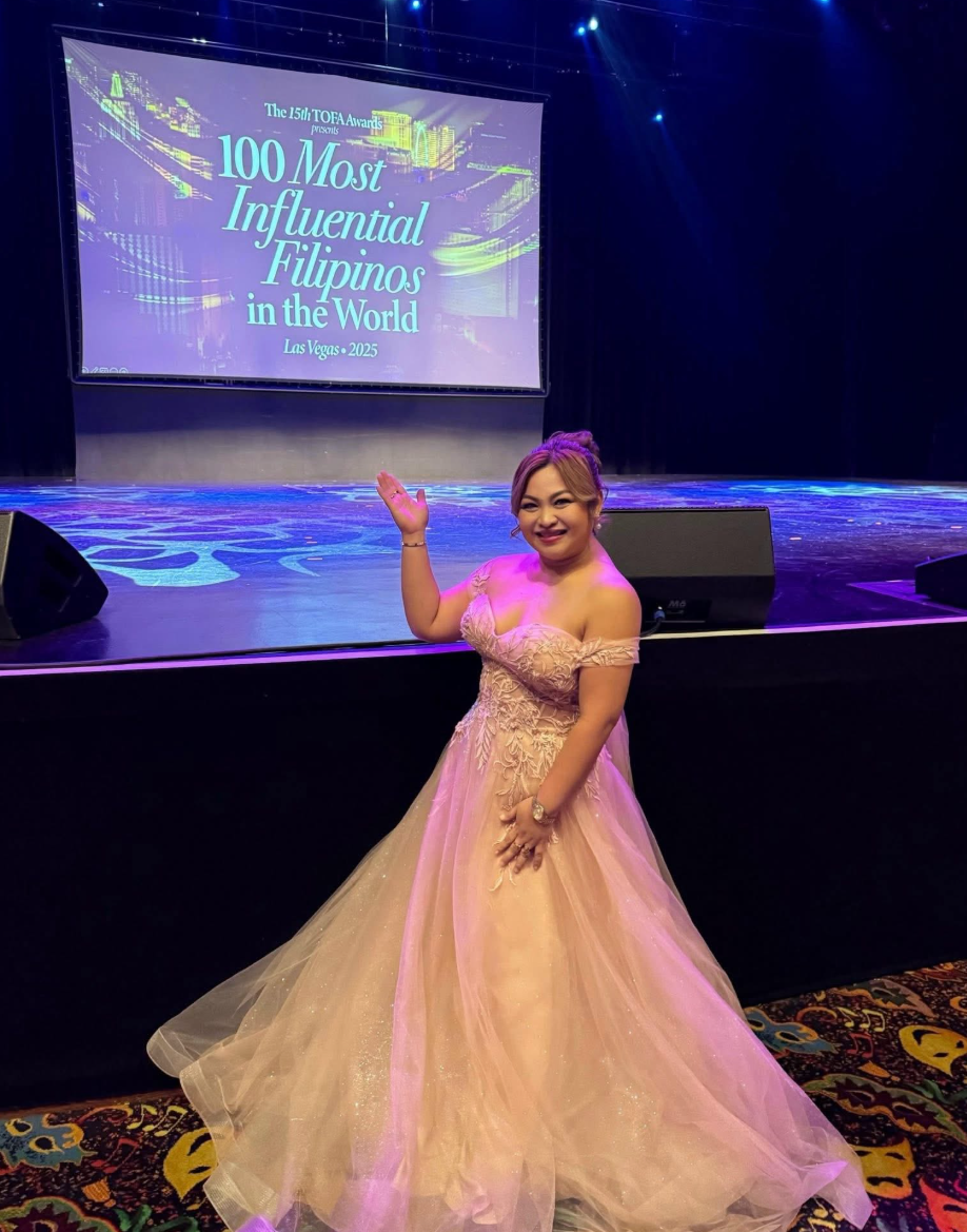 Christallyne on stage at the 15th TOFA Awards in Las Vegas